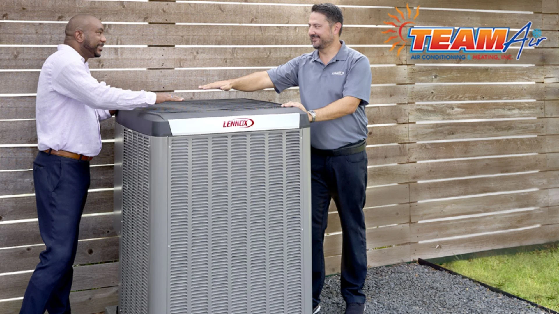 Team Air Conditioning & Heating, Inc. technician completing new AC installation at an Orlando home, taking care of Central Florida family comfort needs